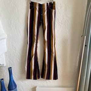 Free people pull on printed corduroy flare pants